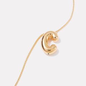 Maison Irem Gold Balloon Initial Necklace - Letter C